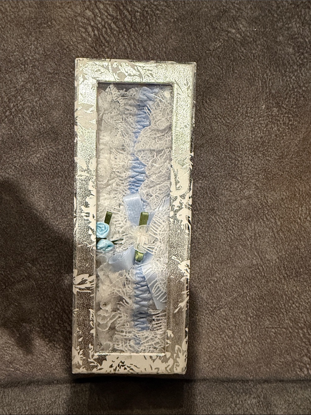 Hanky Panky Blue Lace and Ribbon Keepsake Box